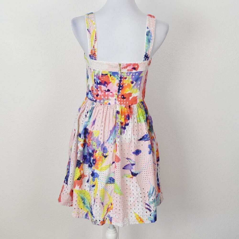 Trina Turk Elin Eyelet Fit and Flare Dress - 6 - Picture 3 of 9